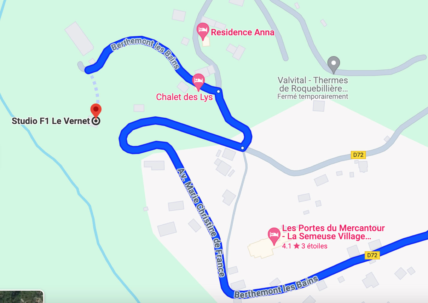 Logement Berthemont les bains